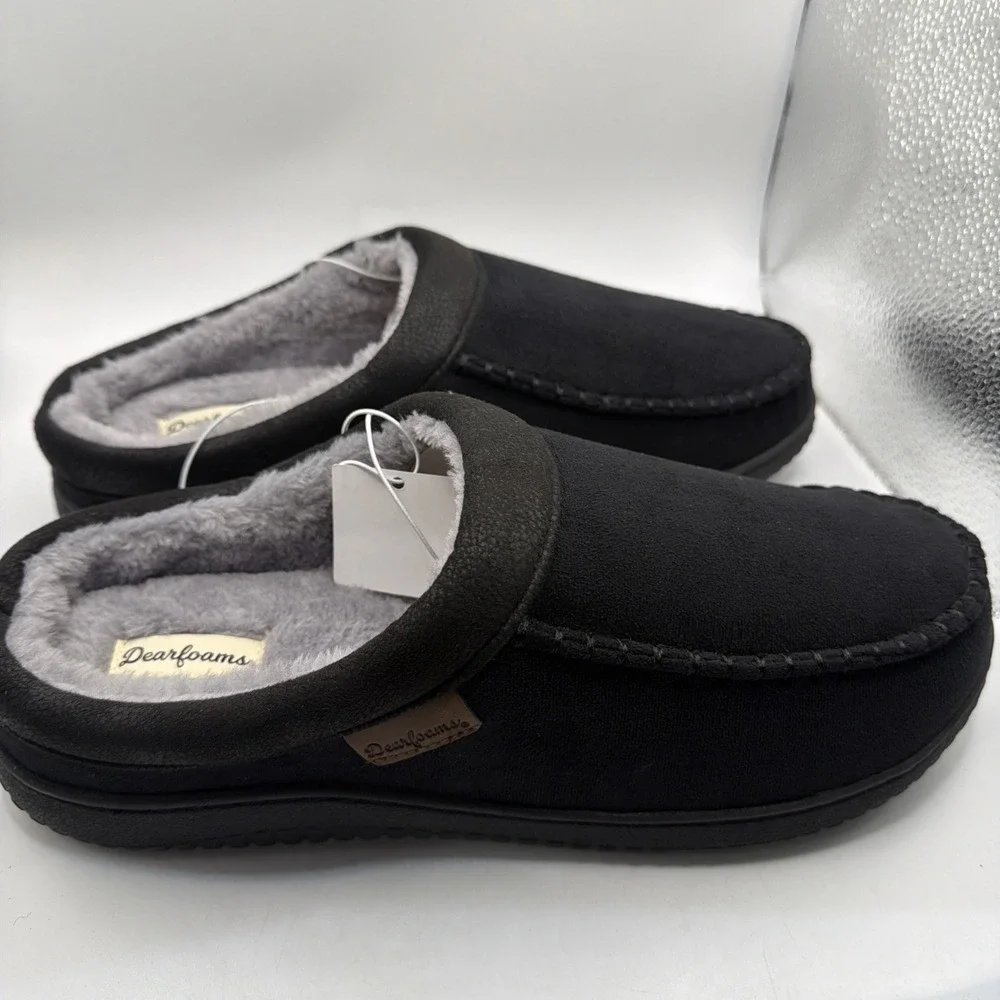 Dearfoams Men's Memory Foam Indoor/Outdoor Slippers Size Large 11-12 NEW